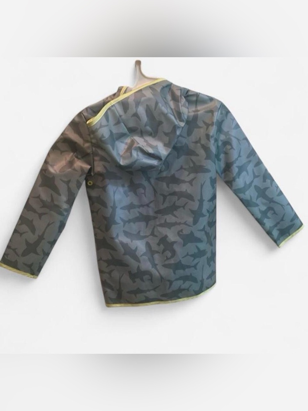 Kids' Mint Shark Print Hooded Raincoat - Picture 3 of 4